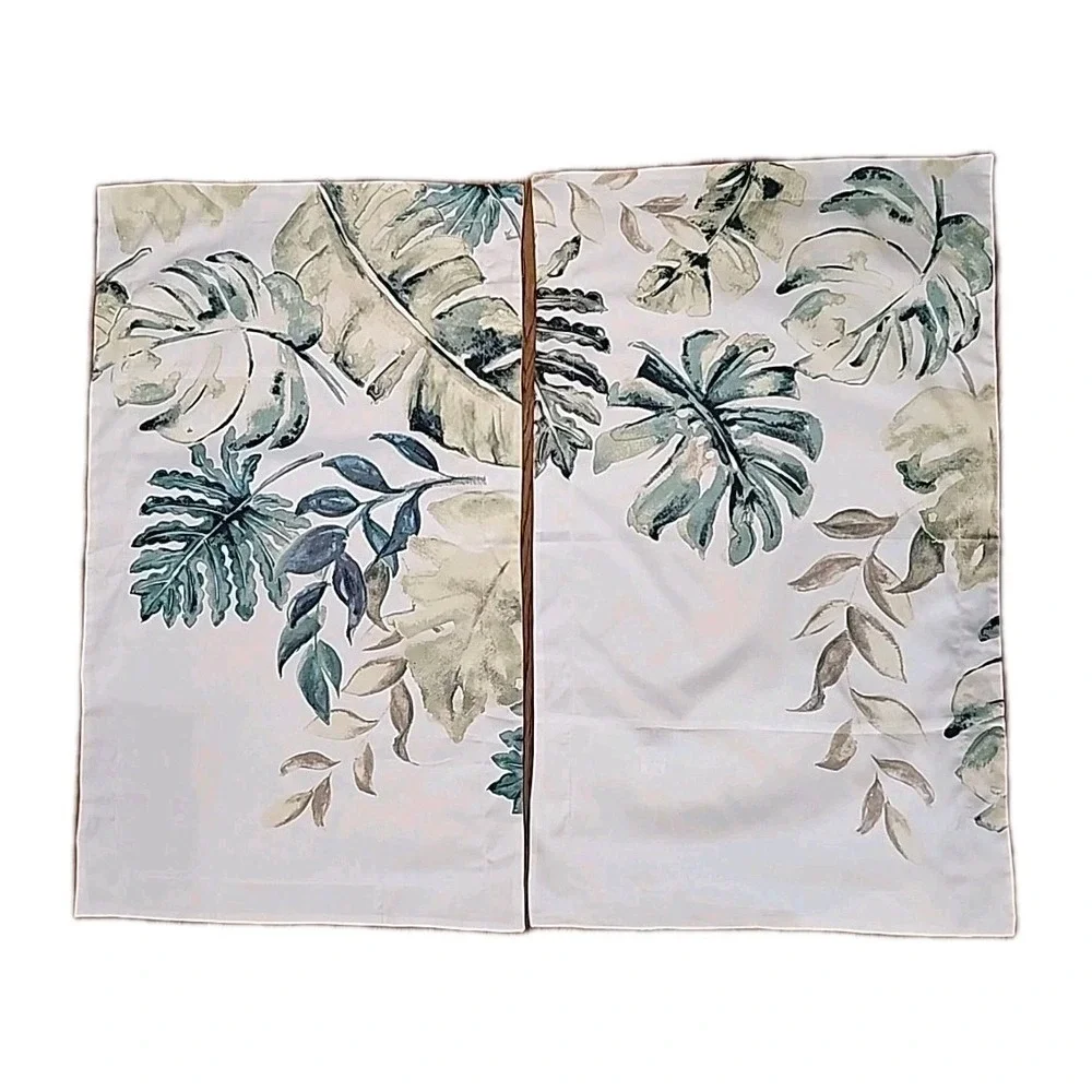 PAIR Harbor House LORELAI‎ King Pillow Shams 100% Cotton TROPICAL COASTAL BEACH